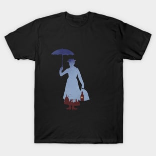 Mary Poppins Silhouette London Skyline T-Shirt